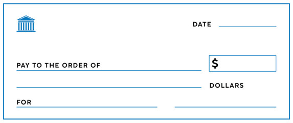 Presentation Check Template Giant Large Donor Check for Business. Vector