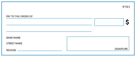 Presentation Check Template Giant Large Donor Check for Business. Vector