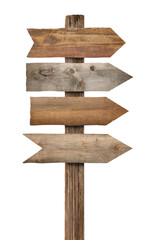 close up of a wooden sign on white background