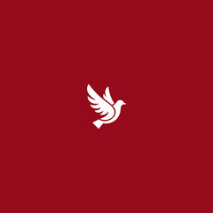Dove bird logo icon flat vector design