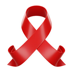 A Crimson Symbol The Awareness Ribbon for World AIDS Day isolated on transparent baackground
