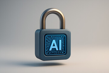 AI Padlock Security Concept