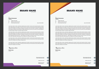 Elegant and Professional Colorful Business Letterhead Template vector | Creative and Modern A4 Design for Branding Success.Minimalist concept business style letterhead template design. Professional 