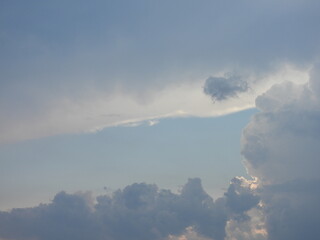 Storm clouds forming in the sky, over Kent County, Delaware. Cloudscape.