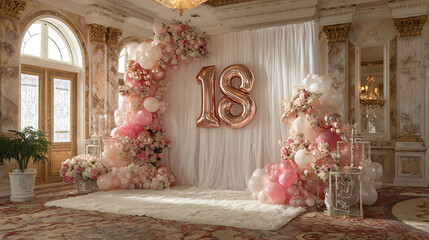 Decorative background for 18 birthday.