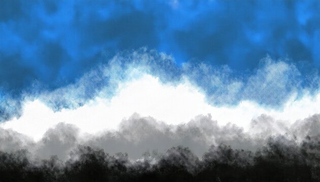  dramatic abstract cloudscape with layered storm and blue sky contrast for web design, album cover, branding, digital wallpaper, and contemporary print illustration