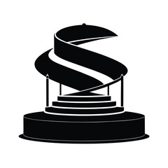 Abstract black and white architectural illustration design concept minimalist style elegant