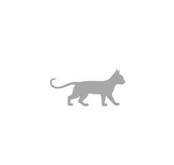 Obraz premium Minimalist Gray Cat Illustration