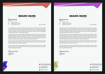 Minimalist concept business style letterhead template design. Professional & modern letterhead template design with geometric shapes. Vector graphic design.Professional corporate business letterhead 