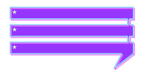 Purple Bright Speech Bubble Graphic Icon. Simple Infographic Text Box Silhouette Outline Frame Border. Empty Dialogue Blank with Stars Background. Bold Vibrant Positive Color.