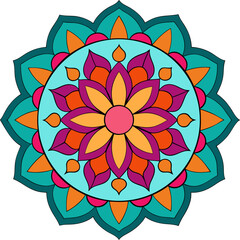 Flower based mandala design featuring detailed ornamental symmetry in warm calming spiritual energy art