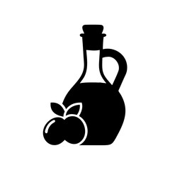 Olive oil bottle with olives vector illustration extra virgin oil bottle design element icon art