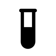 Test tube vector icon for science lab equipment and medical research and chemical analysis use