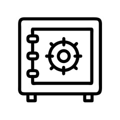 Safe box vector icon illustration for security and banking concept vault for asset protection