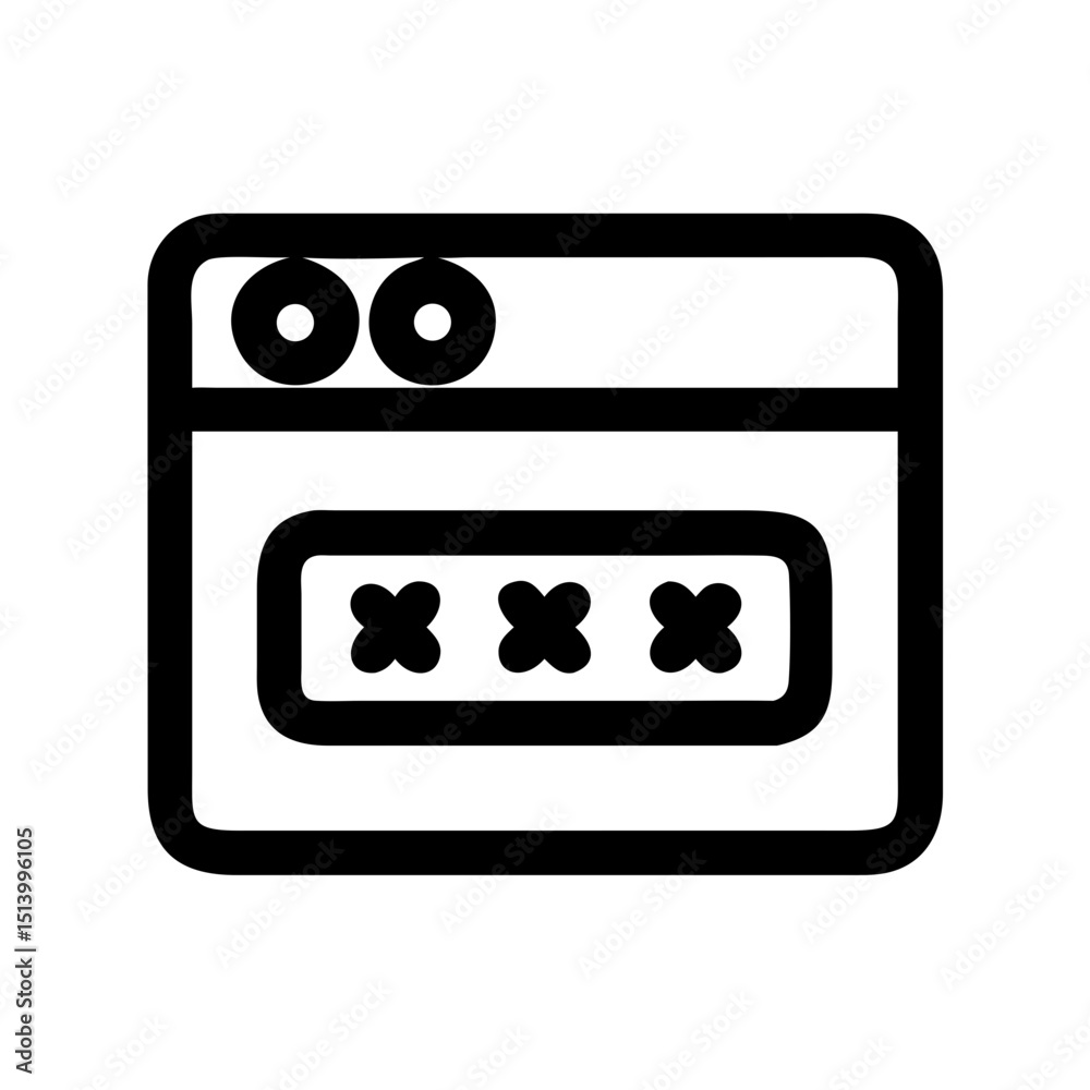 Poster secure login password protected access authentication web form security system interface icon