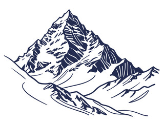 Himalaya Mount Everest Minimal Landmark Illustration