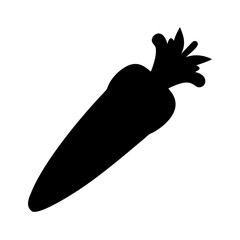 Isolated carrot silhouette vector illustration for healthy eating and vegan lifestyle designs and art