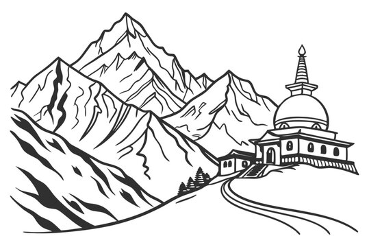Iconic Mount Everest Landscape Clean Vector