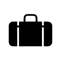 Black suitcase travel bag icon vector illustration for luggage baggage and tourism concept