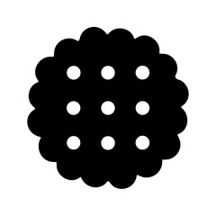 Isolated round biscuit cookie vector graphic illustration for bakery and snack designs template