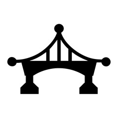 Black bridge vector illustration design element for architecture and landscape projects icon art