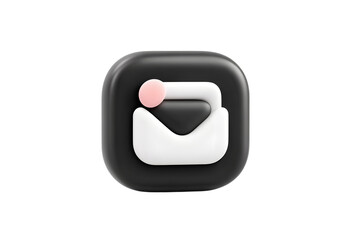 Email icon design concept digital art modern workspace minimalist style close-up perspective