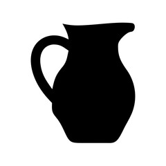 Black silhouette of a classic pitcher vector illustration for kitchenware and tableware designs