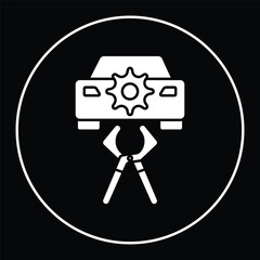 Service car and repair symbol icon and logo illustration