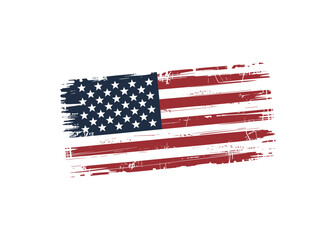 Grunge Style American Flag Vector Illustration with Distressed Texture