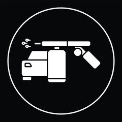 Car paint repair illustration. Paint job car work shop icon vector. Tools paint icon vector illustration