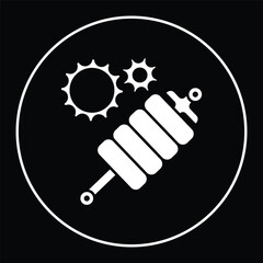 Car suspension. Car spring. Car shock absorber. Car shock breaker icon illustration.