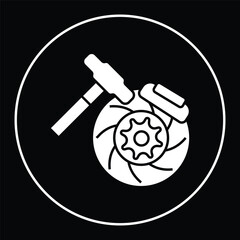 Wheel disc brake car repair icon illustration