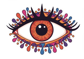 Psychedelic Eye Art 2025-05-16 - Vibrant, colorful eye illustration symbolizing vision, imagination, perception, creativity, and consciousness