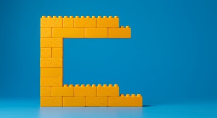Building Blocks Gateway to Success 2025-05-17 - Conceptual symbolizing construction, growth, opportunity, innovation, and future potential. Yellow blocks create a gateway against a blue backdrop