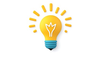 Brilliant Idea Glowing Lightbulb Icon  Inspiration  Innovation