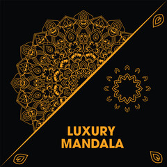 Luxurious Golden Mandala Design for Invitations and Decorative Purposes