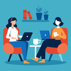 vector illustration of business people working together