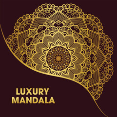 Luxurious Golden Mandala Design for Invitations and Decorative Purposes