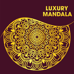 Luxurious Golden Mandala Design for Invitations and Decorative Purposes