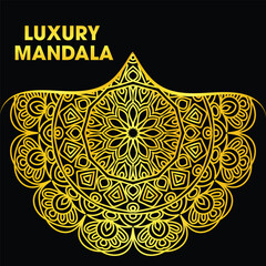 Luxurious Golden Mandala Design for Invitations and Decorative Purposes