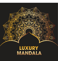 Luxurious Golden Mandala Design for Invitations and Decorative Purposes