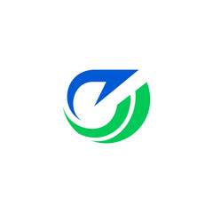 abstract letter C logo design with arrow combination in flat design style