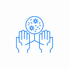 clean hands germs icon sign vector