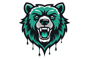 Roaring Bear Tattoo Art in Vector Ink Style