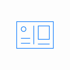postcard layout  icon sign vector