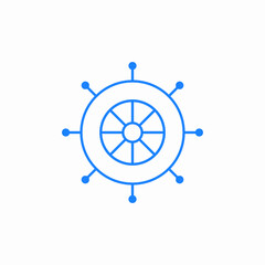 ship wheel icon sign vector