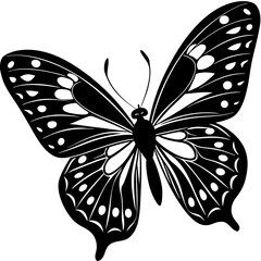 Black and White Butterfly Silhouette: Elegant Nature Art