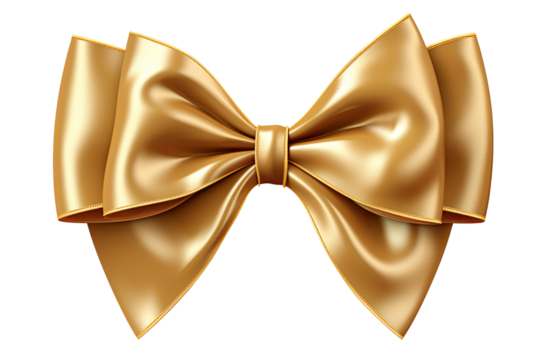Elegant golden bow on black background perfect for celebrations, gifts, and festive designs