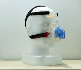 A full face CPAP mask covers the entire face from the bridge of the nose to below the mouth...