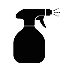 A black silhouette of a spray bottle